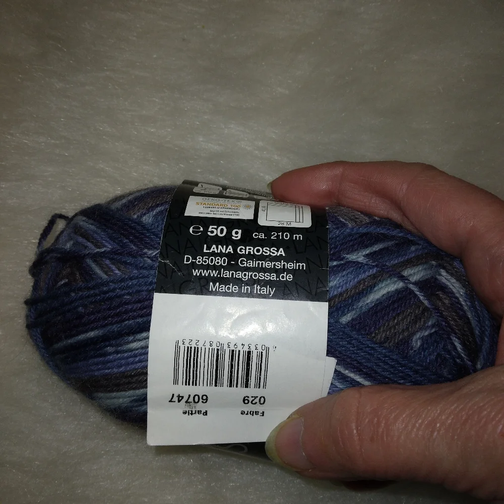YARN Lana Grossa Fantasy Sock Yarn, 80% Wool 20% Polyamide, BLUES